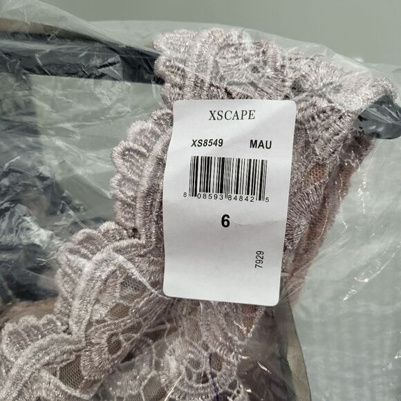 Xscape Lace Top Gown-MAUVE-6 - Picture 3 of 8